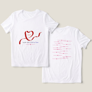 Romantisch rode waterverf harten witte T-shirt. Tri-Blend Shirt