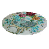 ROMANTISCH Romantisch zeegezicht, blauwe bloemen,  Snijplank (Hoek)