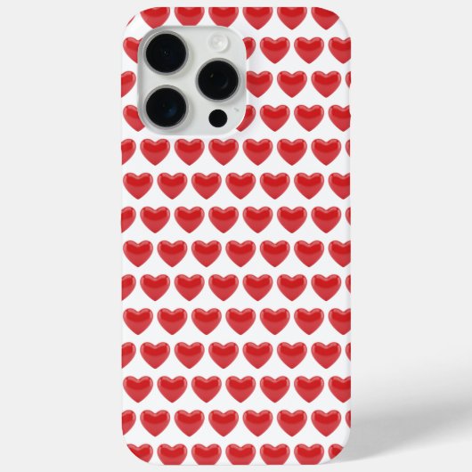 Romantisch rood 3D-hartpatroon Klassieke Valentijn Case-Mate iPhone Case (Achterkant)