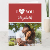 Romantisch Rood 5 foto Ik hou van je Valentijnsdag Kaart (Voorkant)