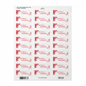 Romantisch rood bloemend huwelijksfeest etiket (Full Sheet)