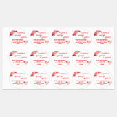 Romantisch rood bloemendecoratie bruiloftsaanspree labels (Vel)