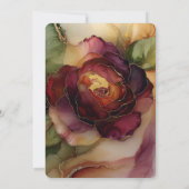 Romantisch rood Bourgondië Roos Floral Vrijgezelle Kaart (Achterkant)