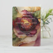 Romantisch rood Bourgondië Roos Floral Vrijgezelle Kaart (Staand voorkant)