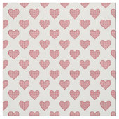 Romantisch Rood Check Gingham Hearts Custom Fabric Stof (Swatch)