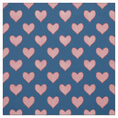 Romantisch Rood Check Gingham Hearts Custom Fabric Stof (Swatch)