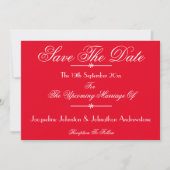 Romantisch rood chic script bruiloft opslaan van d aankondiging (Voorkant)