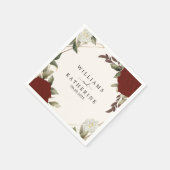 Romantisch rood Diepe kleur roos Floral Winter bru Servet (Hoek)