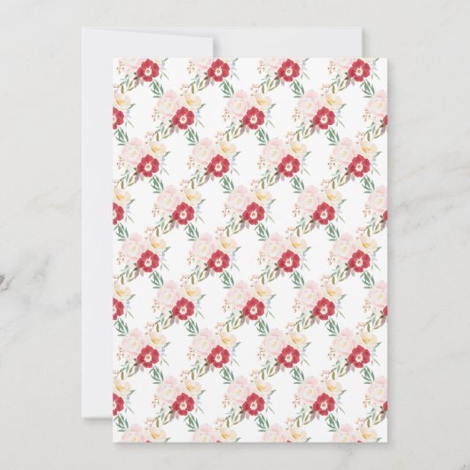 Romantisch rood en crème bloemen Vrijgezellenfeest Kaart (Achterkant)