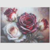 Romantisch rood en ivoor rozenboeket decoupage tissuepapier (Voorkant)