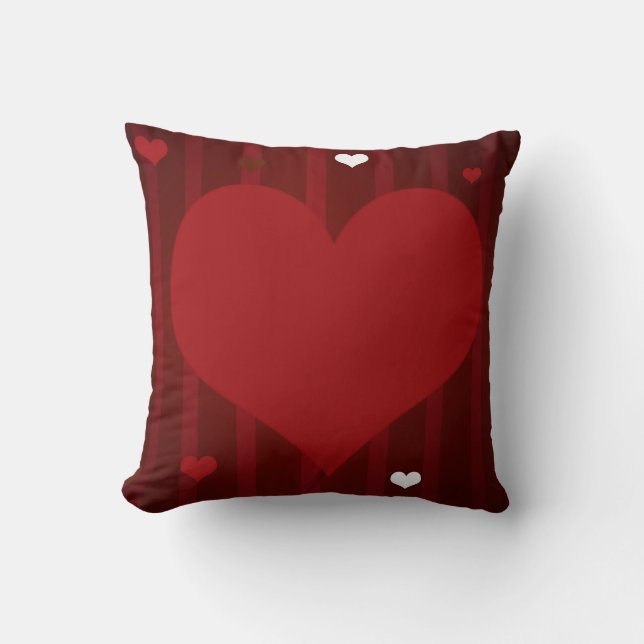 Romantisch Rood en Wit Love Me Heart Valentijn Kussen (Voorkant)