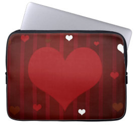 Romantisch Rood en Wit Love Me Heart Valentijn Laptop Sleeve