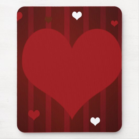 Romantisch Rood en Wit Love Me Heart Valentijn Muismat (Voorkant)