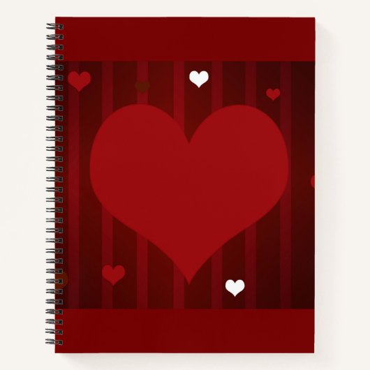 Romantisch Rood en Wit Love Me Heart Valentijn Notitieboek (Voorkant)