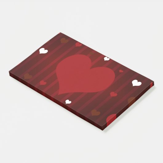 Romantisch Rood en Wit Love Me Heart Valentijn Post-it® Notes (Schuin)