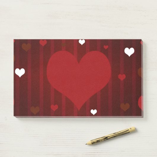 Romantisch Rood en Wit Love Me Heart Valentijn Post-it® Notes (Op bureau)