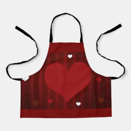 Romantisch Rood en Wit Love Me Heart Valentijn Schort