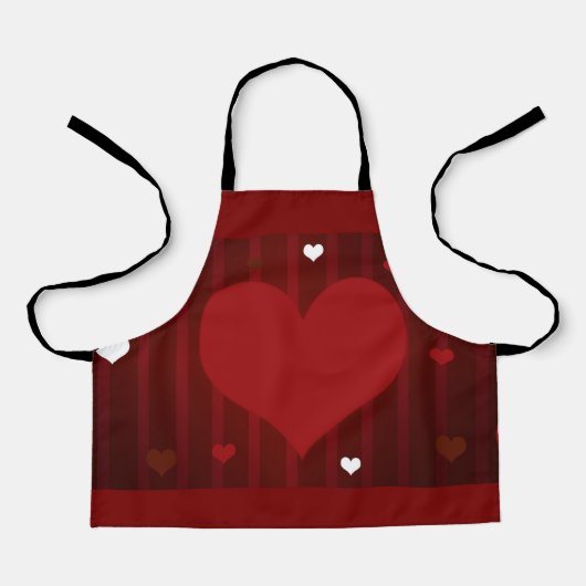 Romantisch Rood en Wit Love Me Heart Valentijn Schort (Voorkant)