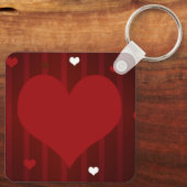 Romantisch Rood en Wit Love Me Heart Valentijn Sleutelhanger (Achterkant)