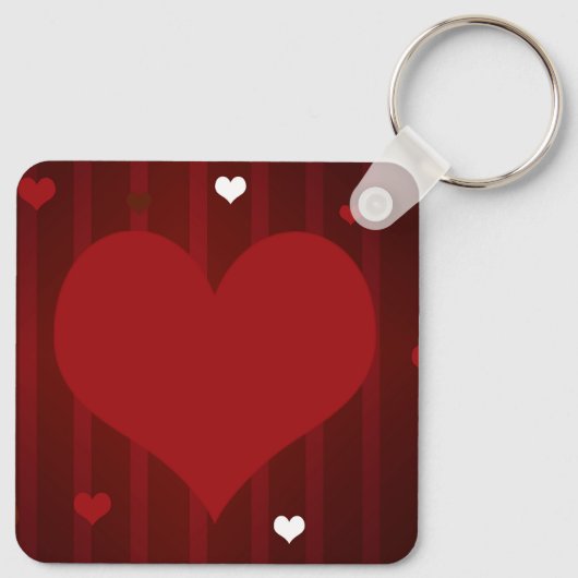 Romantisch Rood en Wit Love Me Heart Valentijn Sleutelhanger (Achterkant)