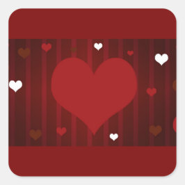 Romantisch Rood en Wit Love Me Heart Valentijn Vierkante Sticker