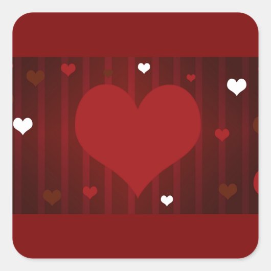 Romantisch Rood en Wit Love Me Heart Valentijn Vierkante Sticker (Voorkant)