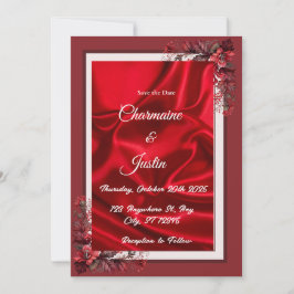 Romantisch rood en wit Save the Date - Valentijn's Kaart