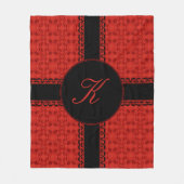 Romantisch rood en zwart personaliseren fleece deken (Voorkant)