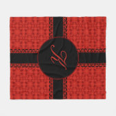 Romantisch rood en zwart personaliseren fleece deken (Voorkant (Horizontaal))