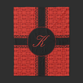 Romantisch rood en zwart personaliseren fleece deken