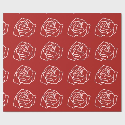 Romantisch Rood Gift Wrapping Paper Cadeaupapier (Vlak)