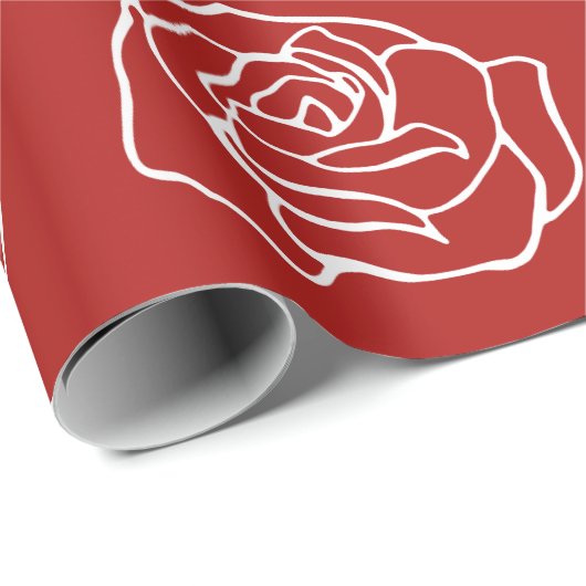 Romantisch Rood Gift Wrapping Paper Cadeaupapier (Rol Hoek)