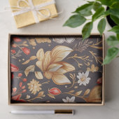 Romantisch Rood & Goud Bloemen & Harten Decoupage Tissuepapier (Geschenk)