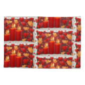 "Romantisch rood & goud kaarslicht met harten – Ze Kussensloop (Achterkant)