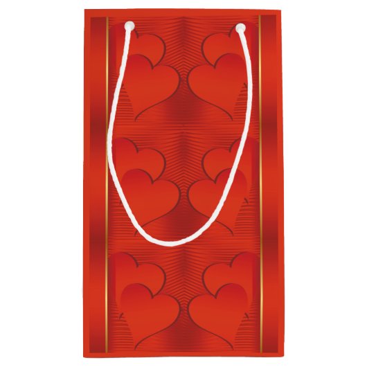 Romantisch rood gradiënt hartpatroon klein cadeauzakje (Achterkant)