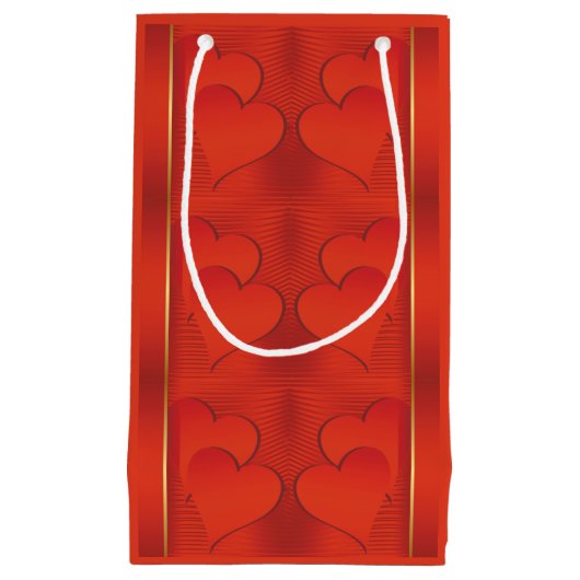 Romantisch rood gradiënt hartpatroon klein cadeauzakje (Voorkant)