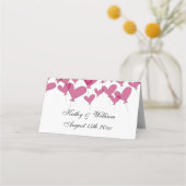 Romantisch rood hart ballon thema aangepaste bruil plaatskaartje (Achterkant)