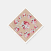 Romantisch rood hart gebonden aan witte lintboog servetten (Hoek)