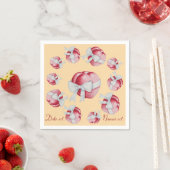 Romantisch rood hart gebonden aan witte lintboog servetten (Insitu)