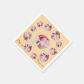 Romantisch rood hart gebonden aan witte lintboog servetten (Hoek)