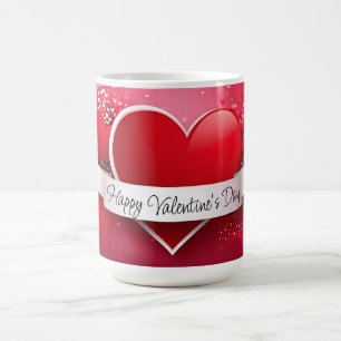 Romantisch rood hart "Gelukkige Valentijnsdag" Koffiemok