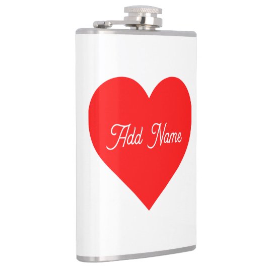 Romantisch rood hart gepersonaliseerd heupfles (Rechts)