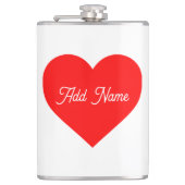 Romantisch rood hart gepersonaliseerd heupfles (Voorkant)