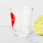Romantisch rood hart gepersonaliseerd shot glas (Rechts)