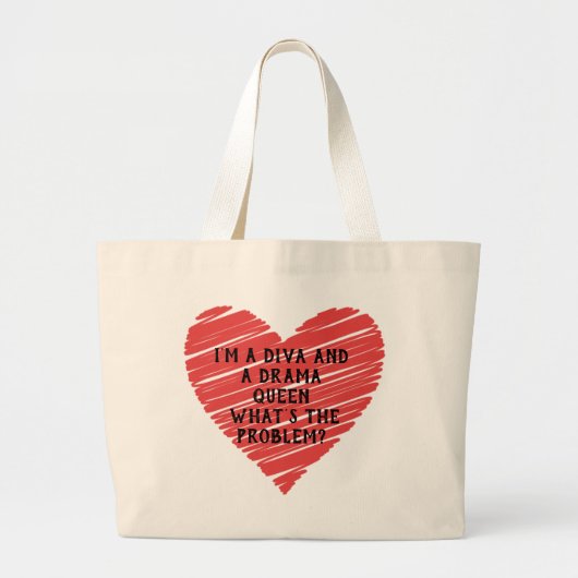 Romantisch rood hart grote tote bag (Voorkant)