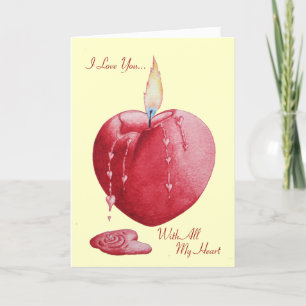 romantisch rood hart met origineel liefdesvers kaart