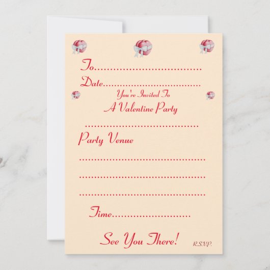 Romantisch rood hart met witte boog valentijn part kaart (Achterkant)