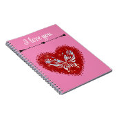 Romantisch rood hart notitieboek (Rechterzijde)