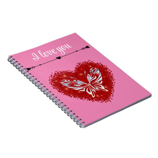 Romantisch rood hart notitieboek (Rechterzijde)