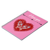 Romantisch rood hart notitieboek (Linkerzijde)